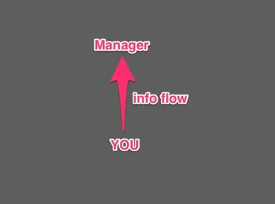 Diagram showing information flowing upward to manager