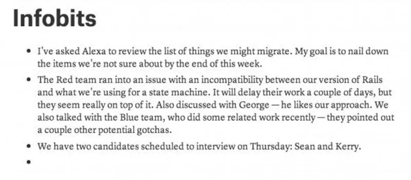 Example of infobit notes in a document